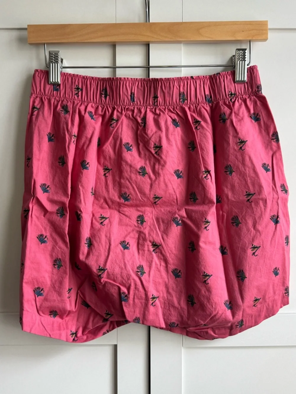 J.Crew Printed Boxers in Cotton in Fly Fishing Lure in Light Red Size Small